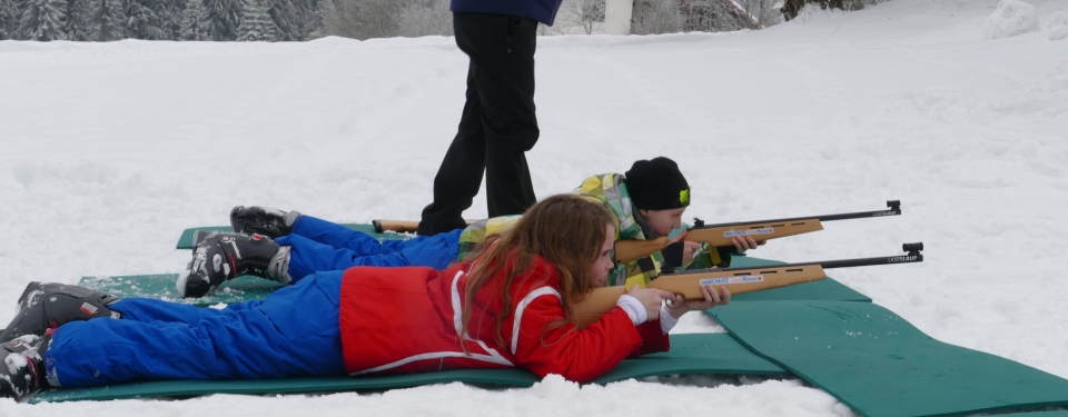 Volle Konzentration beim Biathlon-Doppel