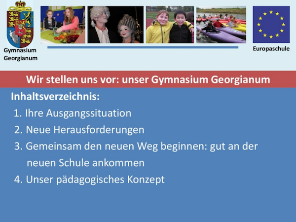 Vorschaubild Präsentation: Wir stellen uns vor: unser Gymnasium Georgianum