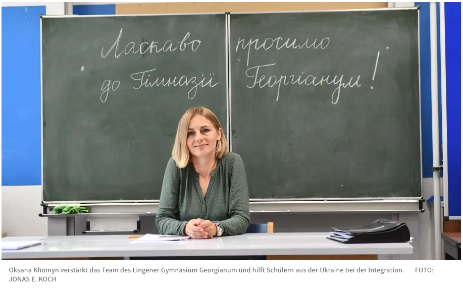 Aus Kiew nach Lingen: Oksana Khomyn hilft ukrainischen Schülern am Georgianum